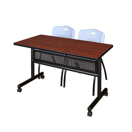 Kobe Rectangle FlipTop Table, 48" W, 29" H, Laminate Top, Cherry MKFTM4824CH47GY